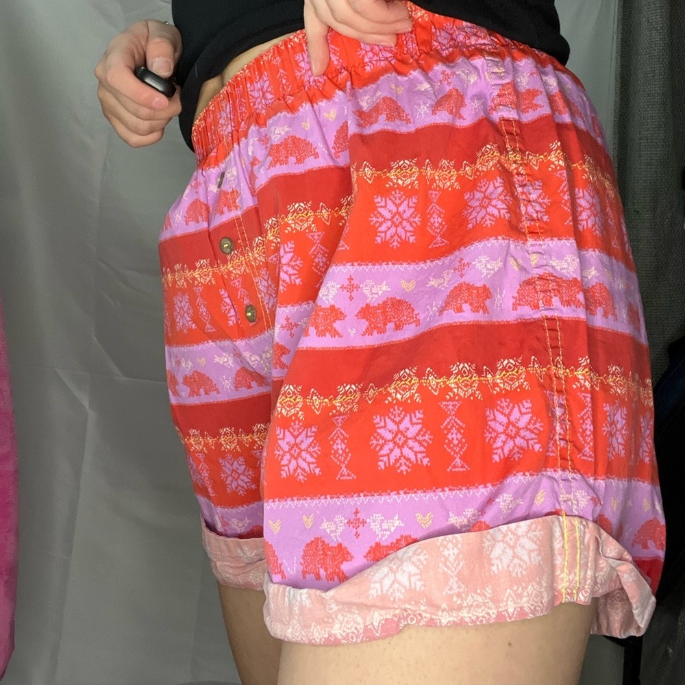 Free people orange/red/purple cotton boxer shorts with‎ polar bear print size S - Picture 2 of 9